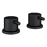 Arezzo Matt Black Bath Side Valves with Overflow Filler & Click Clack Waste