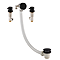 Arezzo Matt Black Bath Side Valves with Overflow Filler & Click Clack Waste