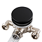 Arezzo Matt Black Bath Side Valves with Overflow Filler & Click Clack Waste