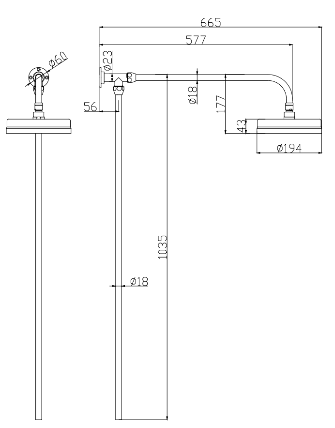 Arezzo Matt Black Dual Exposed Thermostatic Shower Valve with Rigid Riser Kit