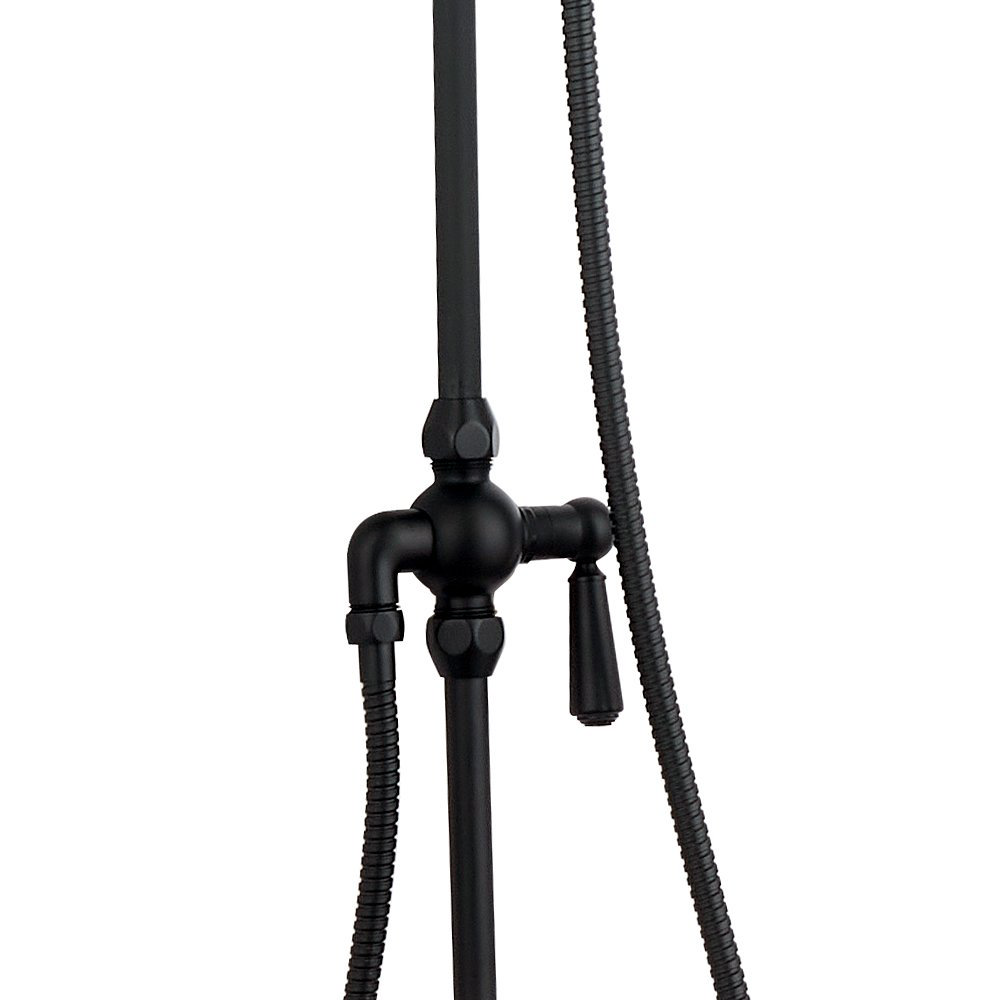 Arezzo Matt Black Dual Exposed Valve with Rigid Riser Kit, 195mm Shower