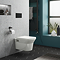 Arezzo Matt Black Dual Flush Concealed WC Cistern with Wall Hung Frame + Modern Toilet 