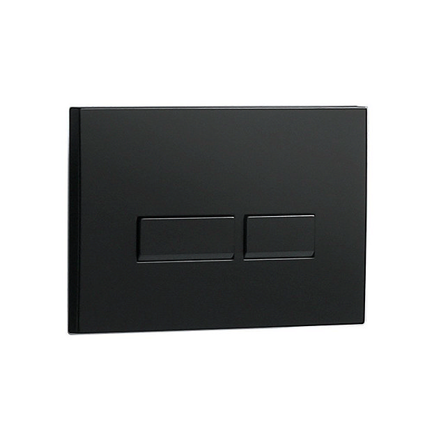 Arezzo Toilet Cistern Frame with Matt Black Dual Flush Plate for Wall Hung Pans - Square Buttons