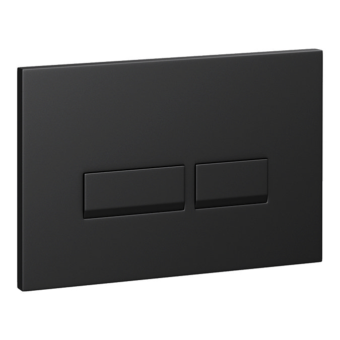 Arezzo Toilet Cistern Frame with Matt Black Dual Flush Plate for Wall Hung Pans - Square Buttons
