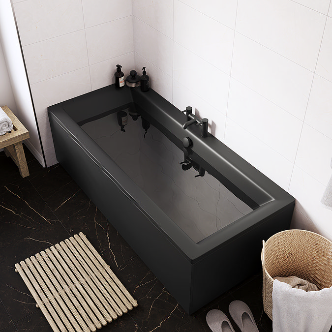 Arezzo Matt Black End Bath Panel - 750mm