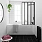 Arezzo Matt Black Folding Bath Screen (800mm Wide - 4 Fold Concertina)  Standard Large Image