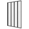 Arezzo Matt Black Folding Bath Screen (800mm Wide - 4 Fold Concertina) Large Image