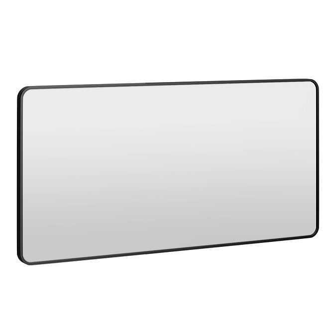 Arezzo Matt Black Framed Bathroom Mirror - 1400 x 700mm