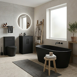 Arezzo Matt Black Freestanding Bathroom Suite
