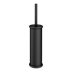 Arezzo Matt Black Round Toilet Brush and Holder