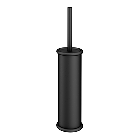 Arezzo Matt Black Round Toilet Brush and Holder