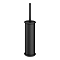Arezzo Matt Black Round Toilet Brush and Holder