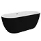 Arezzo Matt Black Freestanding Modern Bath with Chrome Waste 1650 x 750 x 570mm