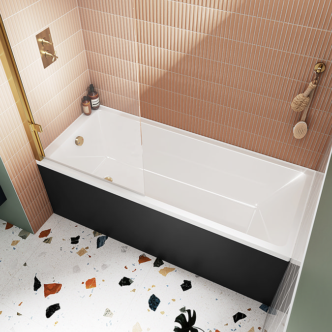 Arezzo Matt Black Front Bath Panel - 1800mm