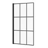 Arezzo Matt Black Grid Bath Screen with Square Single Ended Bath  Feature Large Image