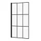 Arezzo Matt Black Grid Hinged Bath Screen (800 x 1400mm) Large Image