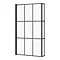 Arezzo Matt Black Grid L-Shaped Hinged Bath Screen