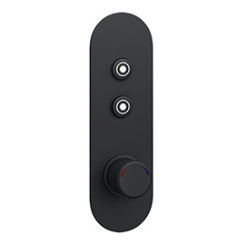 Arezzo Matt Black Industrial Style Push Button Shower Valve (2 Outlets) Medium Image