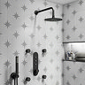 Arezzo Matt Black Industrial Style Push Button Shower Valve (3 Outlets)  Standard Large Image