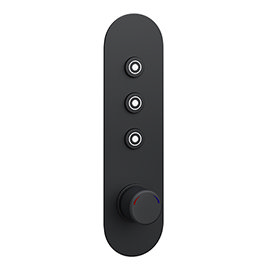 Arezzo Matt Black Industrial Style Push Button Shower Valve (3 Outlets) Medium Image