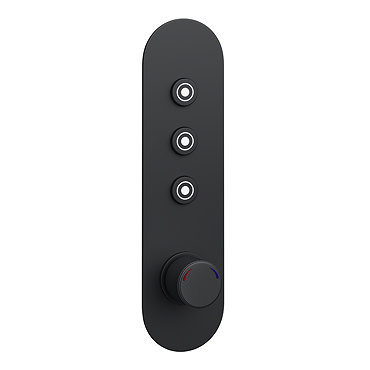 Arezzo Matt Black Industrial Style Push Button Shower Valve (3 Outlets)  Feature Large Image