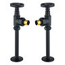 Arezzo Matt Black Industrial Style Angled Radiator Valves Large Image