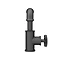 Arezzo Matt Black Industrial Style Side Tap Head Basin Mixer  In Bathroom Large Image