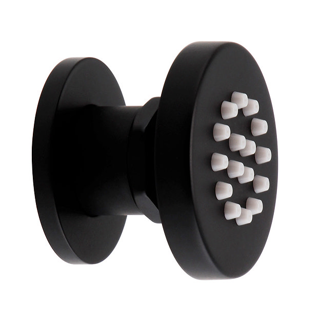 Arezzo Matt Black Industrial Style Push Button Shower Valve with Diverter, Handset, Fixed Shower Hea