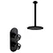 Arezzo Matt Black Industrial Style Shower System with Concealed Valve + Ceiling Mounted Head additional Large Image