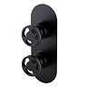 Arezzo Matt Black Industrial Style Shower System with Concealed Valve + Head  Profile Large Image