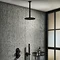 Arezzo Matt Black Industrial Style Shower System with Valve, Handset + Ceiling Mounted Head Large Im