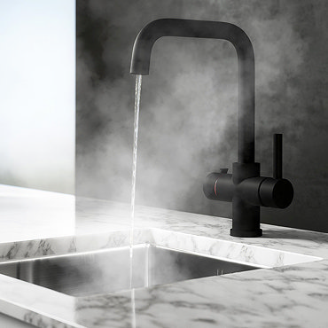 Arezzo Matt Black Instant Boiling Water Kitchen Tap (Includes Tap, Boiler + Filter)  In Bathroom Lar