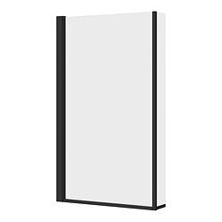 Arezzo Matt Black L-Shaped Hinged Bath Screen Large Image