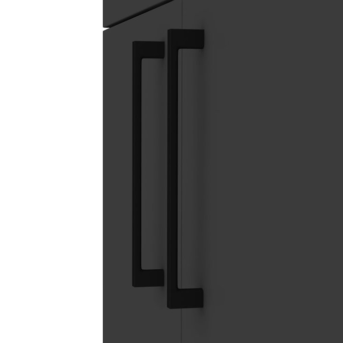 Arezzo Matt Black L-Shaped Shower Bath Suite with Vanity Unit & Toilet