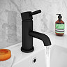 Arezzo Matt Black L-Shaped Shower Bath Suite with Vanity Unit & Toilet