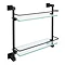 Arezzo Matt Black Modern Double Glass Shelf  Feature Large Image