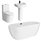 Arezzo Matt Black Modern Free Standing Bathroom Suite