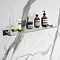 Arezzo Matt Black Modern Single Glass Shelf Large Image