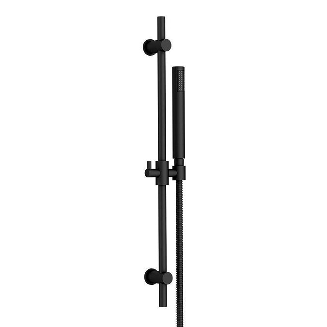 Arezzo Matt Black Modern Slide Rail Kit with Pencil Shower Handset