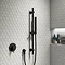 Arezzo Matt Black Modern Slide Rail Kit with Pencil Shower Handset  Profile Large Image