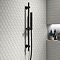 Arezzo Matt Black Modern Slide Rail Kit with Pencil Shower Handset