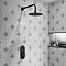 Arezzo Matt Black Push-Button Shower with Rainfall Shower Head