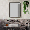 Arezzo Matt Black 500 x 700mm Rectangular LED Illuminated Anti-Fog Bathroom Mirror