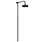 Arezzo Matt Black Rigid Riser Kit with 195mm Fixed Round Overhead Drench Shower Head