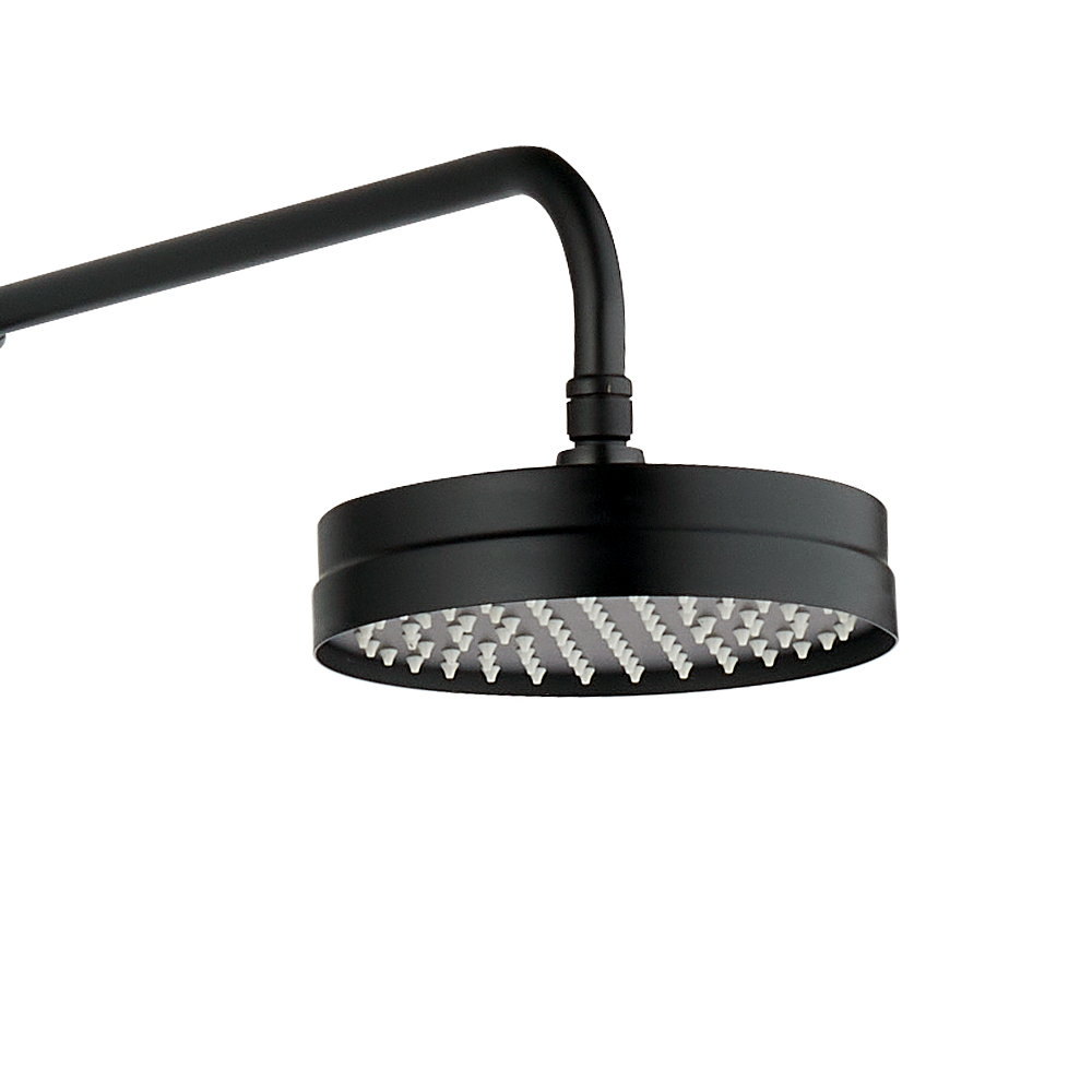 Arezzo Matt Black Rigid Riser Kit with Shower Head, Handshower