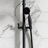 Arezzo Matt Black Rigid Riser Kit with Shower Head, Handshower & Diverter