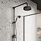 Arezzo Matt Black Rigid Riser Kit with Shower Head, Handshower & Diverter