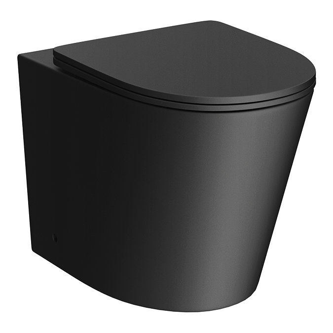 Arezzo Matt Black Rimless Back to Wall Toilet incl. Soft Close Seat  Feature Large Image
