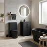 Arezzo Matt Black Rimless Back to Wall Toilet with Soft Close Seat
