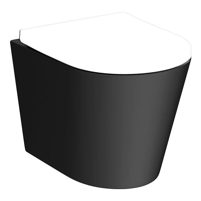 Arezzo Matt Black Rimless Wall Hung Pan (excluding Seat)